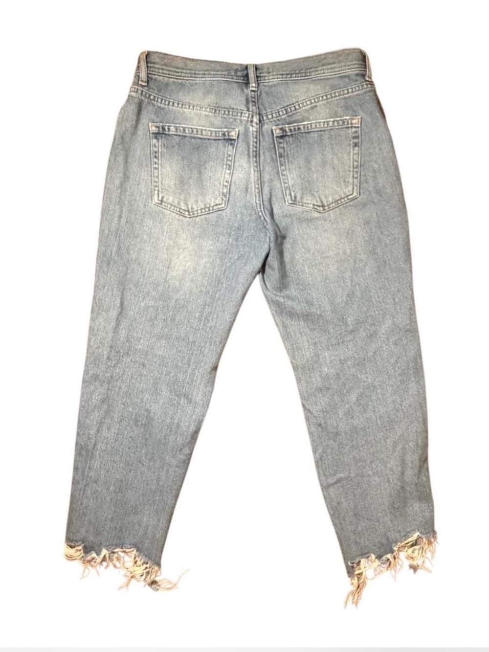 Free People We The Free Maggie Distressed Mid Rise Straight Jeans Raw Hem 28 - Picture 5 of 6